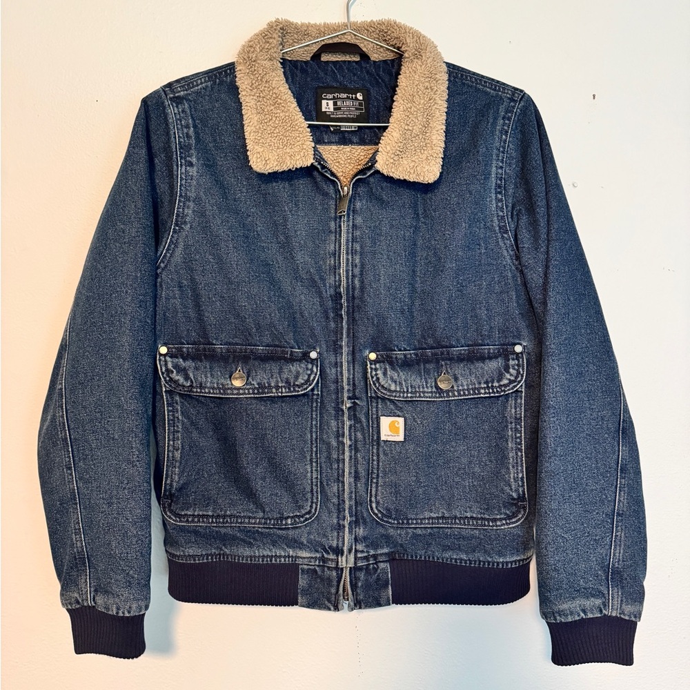 Carharrt Women’s Relaxed Fit Sherpa-Lined Denim Jacket